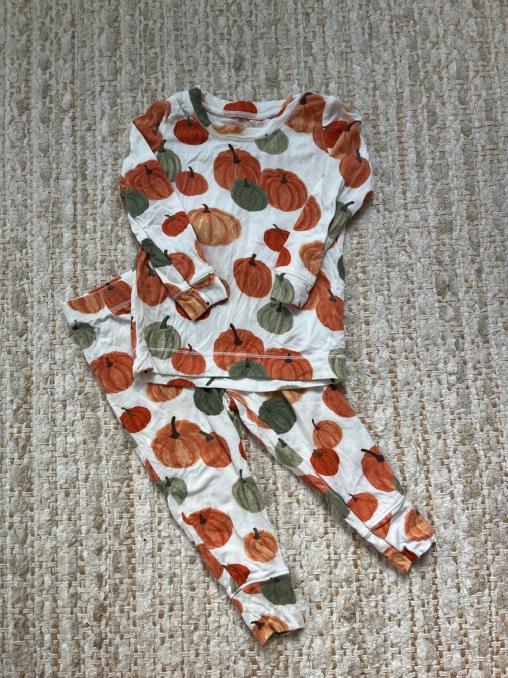 Pumpkin Print Long Sleeve Pajama Set